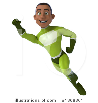 Young Black Green Male Super Hero Clipart #1368801 by Julos
