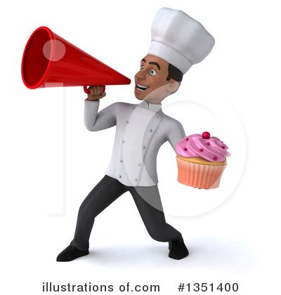 Young Black Male Chef Clipart #1351400 by Julos