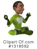 Young Black Male Green Super Hero Clipart #1318592 by Julos