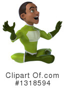 Young Black Male Green Super Hero Clipart #1318594 by Julos