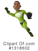 Young Black Male Green Super Hero Clipart #1318602 by Julos