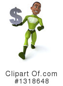 Young Black Male Green Super Hero Clipart #1318648 by Julos