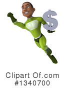 Young Black Male Green Super Hero Clipart #1340700 by Julos