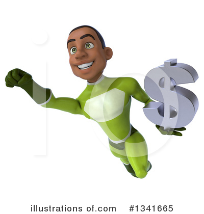 Young Black Green Male Super Hero Clipart #1341665 by Julos