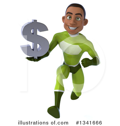Young Black Green Male Super Hero Clipart #1341666 by Julos