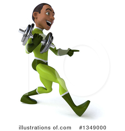 Young Black Green Male Super Hero Clipart #1349000 by Julos