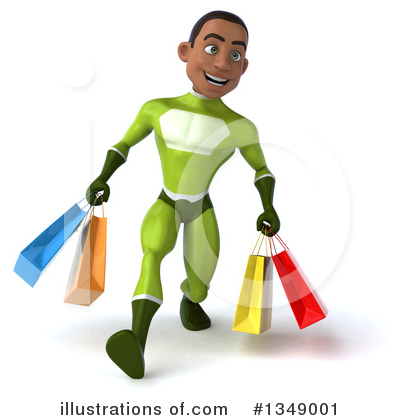 Young Black Green Male Super Hero Clipart #1349001 by Julos