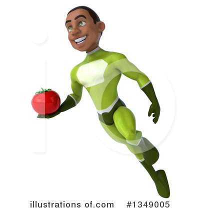 Young Black Green Male Super Hero Clipart #1349005 by Julos