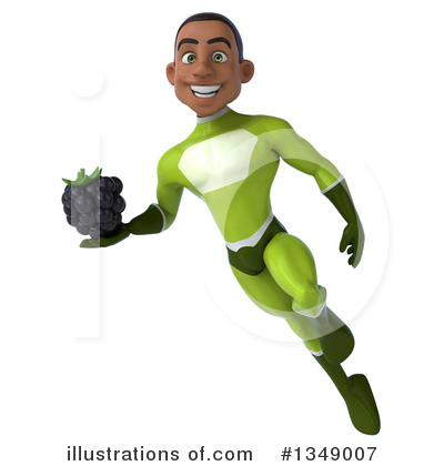 Young Black Green Male Super Hero Clipart #1349007 by Julos
