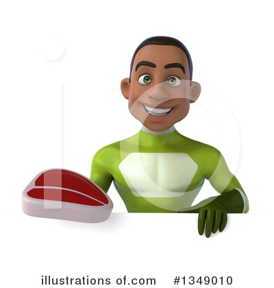 Young Black Green Male Super Hero Clipart #1349010 by Julos