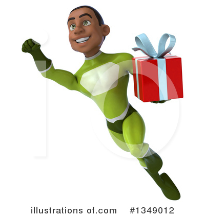 Young Black Green Male Super Hero Clipart #1349012 by Julos