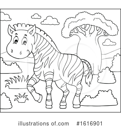 Royalty-Free (RF) Zebra Clipart Illustration by visekart - Stock Sample #1616901
