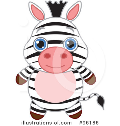Royalty-Free (RF) Zebra Clipart Illustration by Pushkin - Stock Sample #96186