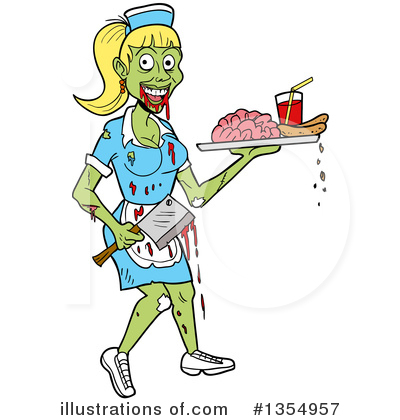Royalty-Free (RF) Zombie Clipart Illustration by LaffToon - Stock Sample #1354957
