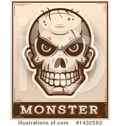 Zombie Skull Clipart #1432593 by Cory Thoman