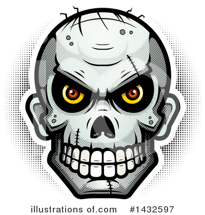 Royalty-Free (RF) Zombie Skull Clipart Illustration by Cory Thoman - Stock Sample #1432597