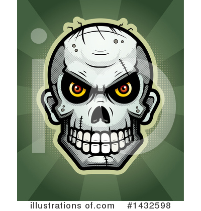 Zombie Skull Clipart #1432598 by Cory Thoman