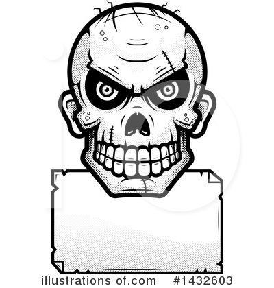 Royalty-Free (RF) Zombie Skull Clipart Illustration by Cory Thoman - Stock Sample #1432603