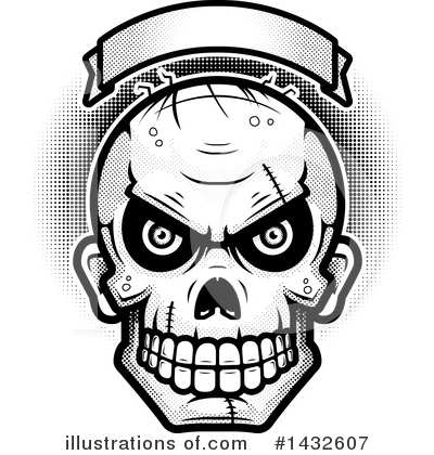 Royalty-Free (RF) Zombie Skull Clipart Illustration by Cory Thoman - Stock Sample #1432607