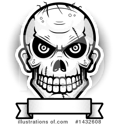 Royalty-Free (RF) Zombie Skull Clipart Illustration by Cory Thoman - Stock Sample #1432608