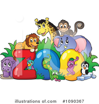 Royalty-Free (RF) Zoo Animals Clipart Illustration by visekart - Stock Sample #1090367