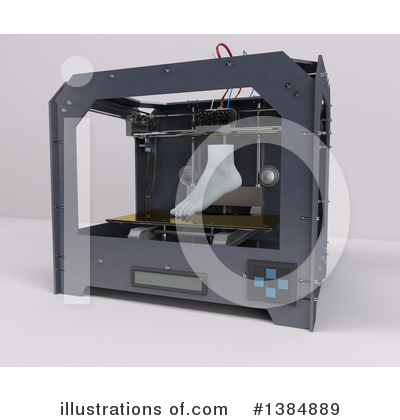 3d Printer Clipart #1384889 by KJ Pargeter