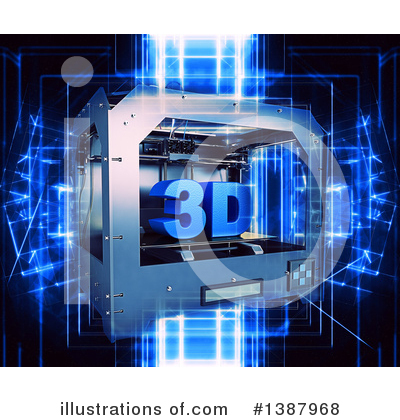 3d Printer Clipart #1387968 by KJ Pargeter