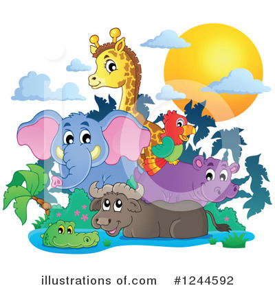 Royalty-Free (RF) African Animals Clipart Illustration by visekart - Stock Sample #1244592