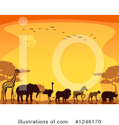Royalty-Free (RF) African Animals Clipart Illustration by BNP Design Studio - Stock Sample #1246170