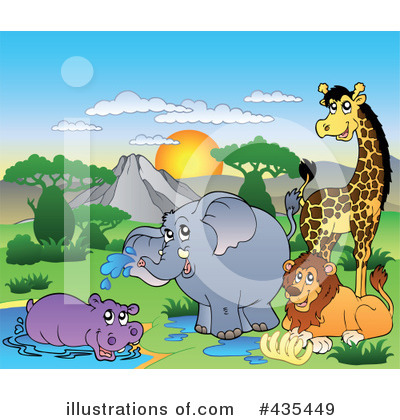 Royalty-Free (RF) African Animals Clipart Illustration by visekart - Stock Sample #435449