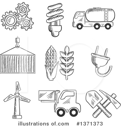 Forklift Clipart #1371373 by Vector Tradition SM