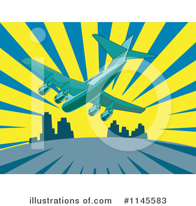 Royalty-Free (RF) Airplane Clipart Illustration by patrimonio - Stock Sample #1145583