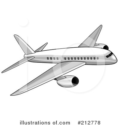 Royalty-Free (RF) Airplane Clipart Illustration by patrimonio - Stock Sample #212778