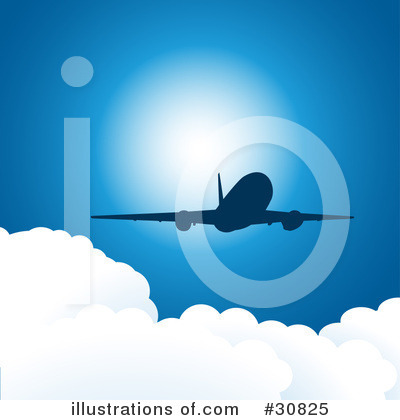 Royalty-Free (RF) Airplane Clipart Illustration by elaineitalia - Stock Sample #30825