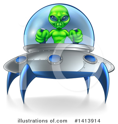 Royalty-Free (RF) Alien Clipart Illustration by AtStockIllustration - Stock Sample #1413914