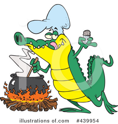 Royalty-Free (RF) Alligator Clipart Illustration by toonaday - Stock Sample #439954