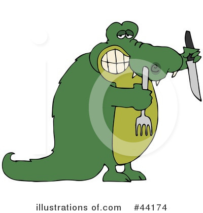 Royalty-Free (RF) Alligator Clipart Illustration by djart - Stock Sample #44174