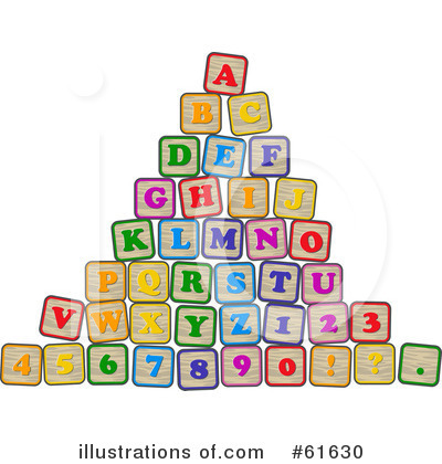 Royalty-Free (RF) Alphabet Blocks Clipart Illustration by r formidable - Stock Sample #61630