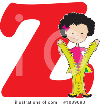 Royalty-Free (RF) Alphabet Girl Clipart Illustration by Maria Bell - Stock Sample #1089693