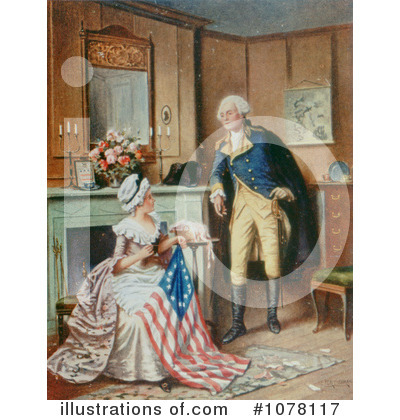 Royalty-Free (RF) American Flag Clipart Illustration by JVPD - Stock Sample #1078117