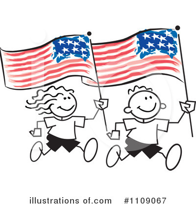 Royalty-Free (RF) American Flag Clipart Illustration by Johnny Sajem - Stock Sample #1109067