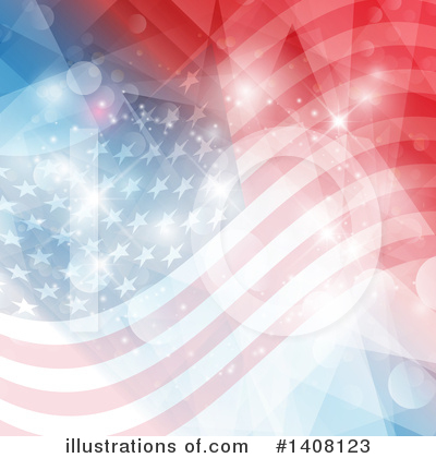 American Flag Clipart #1408123 by KJ Pargeter