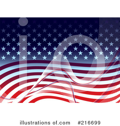 Royalty-Free (RF) American Flag Clipart Illustration by michaeltravers - Stock Sample #216699
