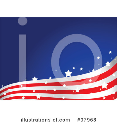Royalty-Free (RF) American Flag Clipart Illustration by Pushkin - Stock Sample #97968
