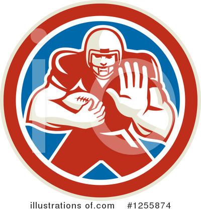 Royalty-Free (RF) American Football Clipart Illustration by patrimonio - Stock Sample #1255874