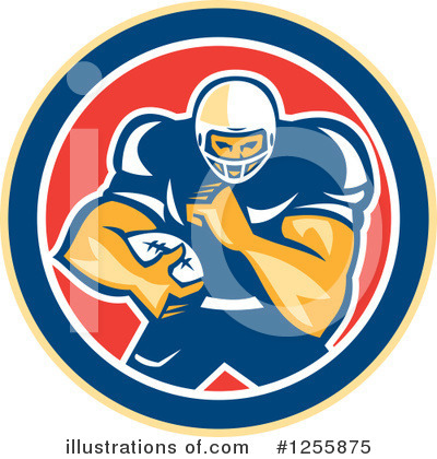 Royalty-Free (RF) American Football Clipart Illustration by patrimonio - Stock Sample #1255875