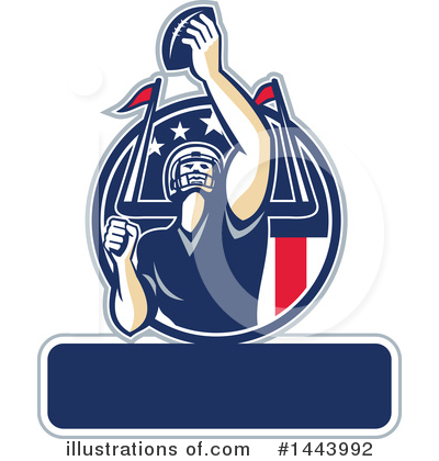 Royalty-Free (RF) American Football Clipart Illustration by patrimonio - Stock Sample #1443992