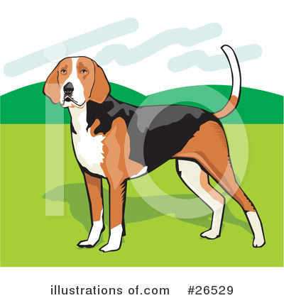 Royalty-Free (RF) American Foxhound Clipart Illustration by David Rey - Stock Sample #26529