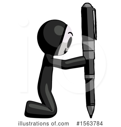 Black Design Mascot Clipart #1563784 by Leo Blanchette