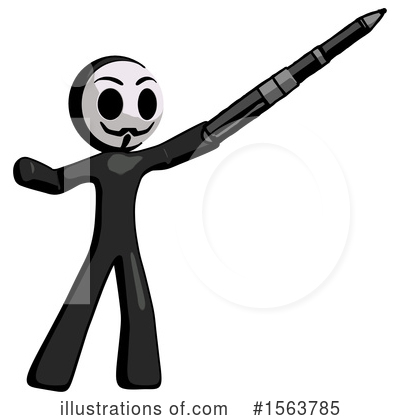 Black Design Mascot Clipart #1563785 by Leo Blanchette